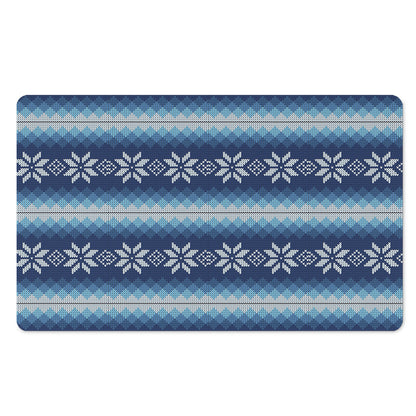 Snow Flower Knitted Pattern Print Polyester Doormat