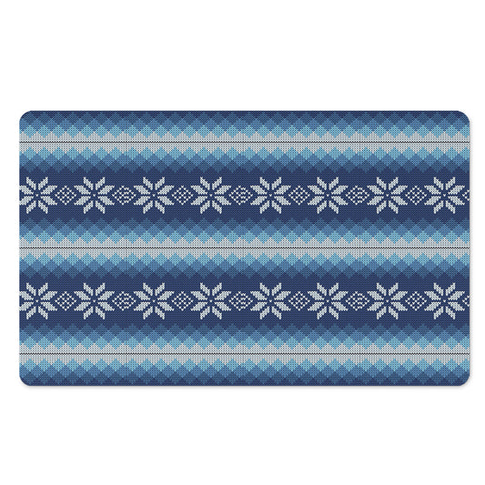 Snow Flower Knitted Pattern Print Polyester Doormat
