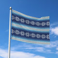 Snow Flower Knitted Pattern Print Polyester Flag