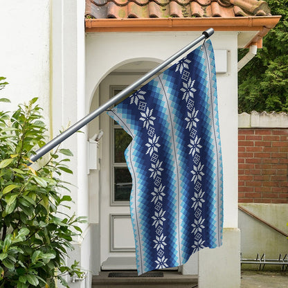 Snow Flower Knitted Pattern Print Polyester Flag