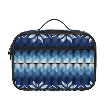 Snow Flower Knitted Pattern Print Portable Lunch Bag