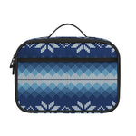 Snow Flower Knitted Pattern Print Portable Lunch Bag