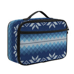 Snow Flower Knitted Pattern Print Portable Lunch Bag