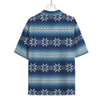 Snow Flower Knitted Pattern Print Rayon Hawaiian Shirt
