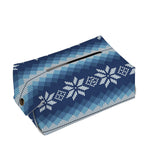 Snow Flower Knitted Pattern Print Rectangle Tissue Box Cover