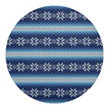 Snow Flower Knitted Pattern Print Round Blanket