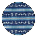 Snow Flower Knitted Pattern Print Round Floor Mat