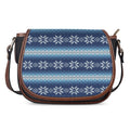 Snow Flower Knitted Pattern Print Saddle Bag