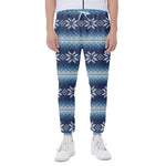 Snow Flower Knitted Pattern Print Scuba Joggers