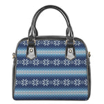Snow Flower Knitted Pattern Print Shoulder Handbag