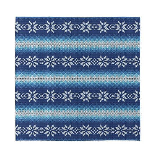 Snow Flower Knitted Pattern Print Silk Bandana