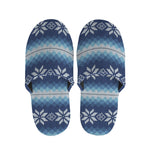 Snow Flower Knitted Pattern Print Slippers