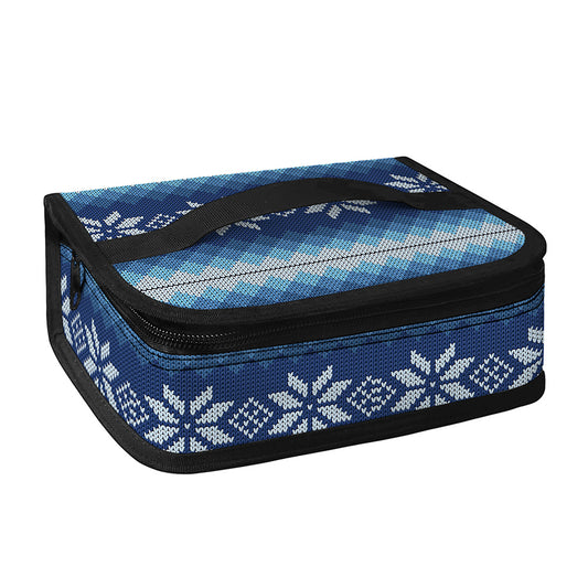Snow Flower Knitted Pattern Print Small Lunch Bag