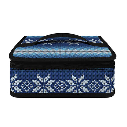 Snow Flower Knitted Pattern Print Small Lunch Bag