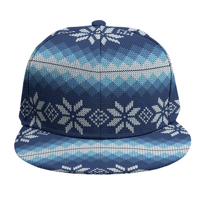 Snow Flower Knitted Pattern Print Snapback Cap