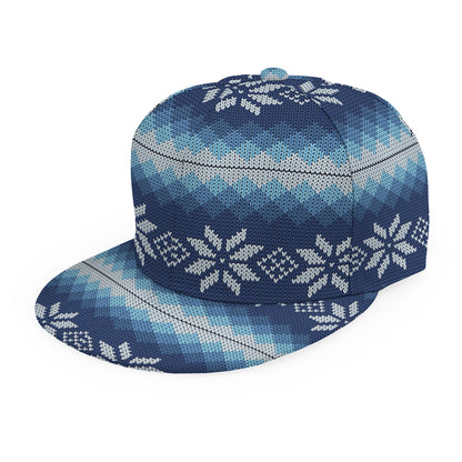 Snow Flower Knitted Pattern Print Snapback Cap