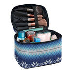 Snow Flower Knitted Pattern Print Travel Makeup Bag