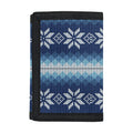 Snow Flower Knitted Pattern Print Trifold Wallet