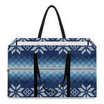 Snow Flower Knitted Pattern Print Utility Tote Bag