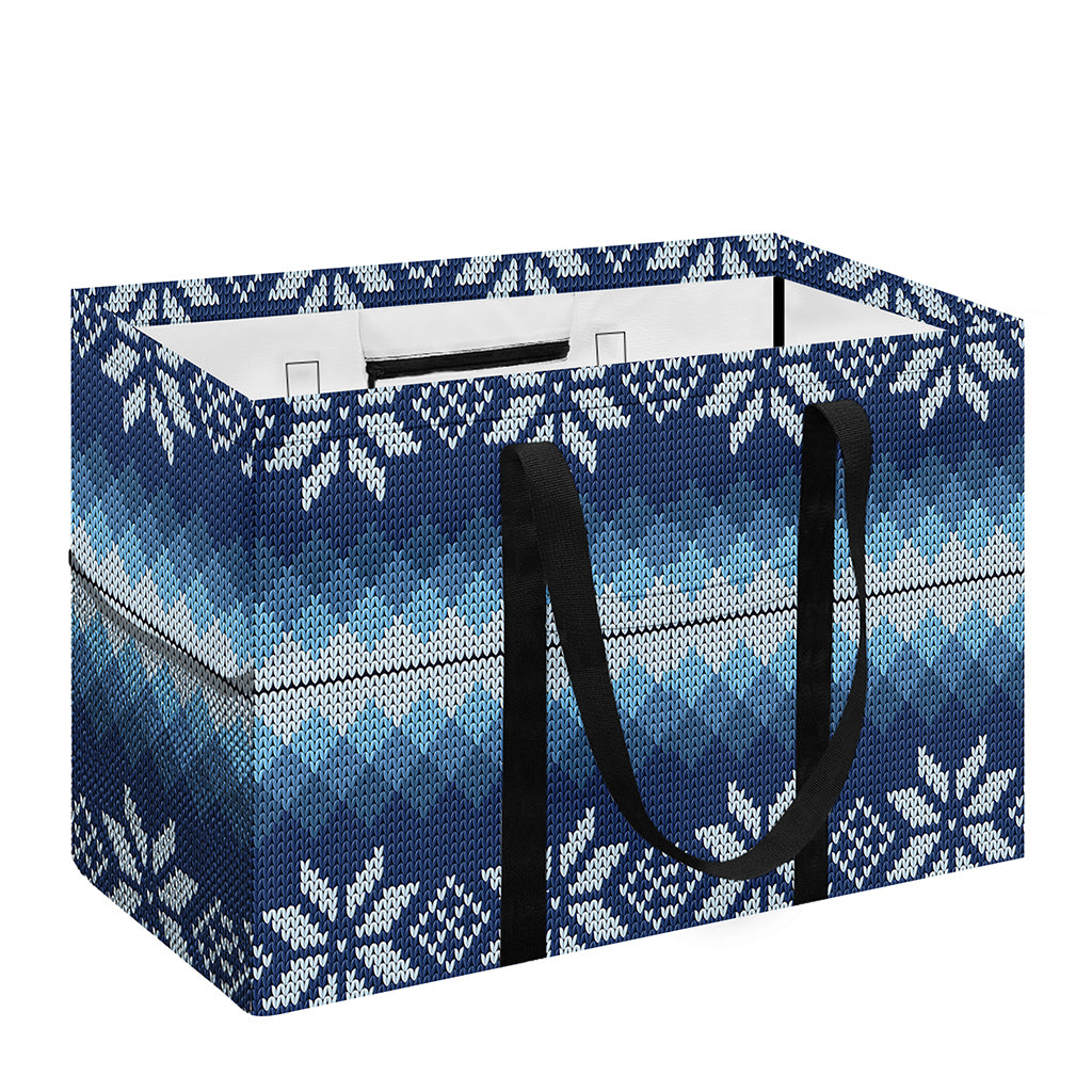 Snow Flower Knitted Pattern Print Utility Tote Bag