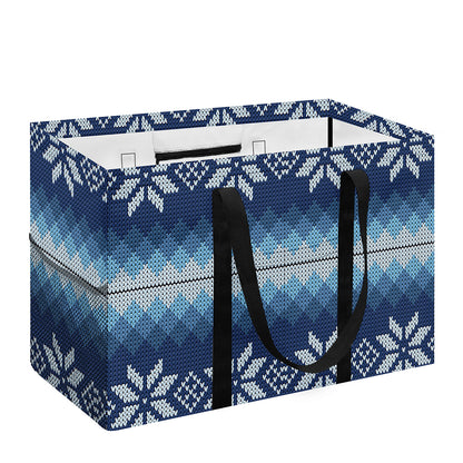 Snow Flower Knitted Pattern Print Utility Tote Bag