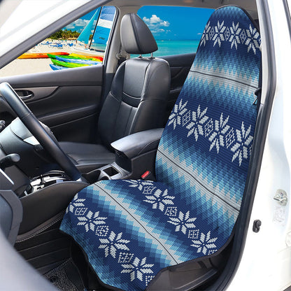 Snow Flower Knitted Pattern Print Waterproof Car Seat Cover