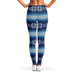 Snow Flower Knitted Pattern Print Women's Leggings