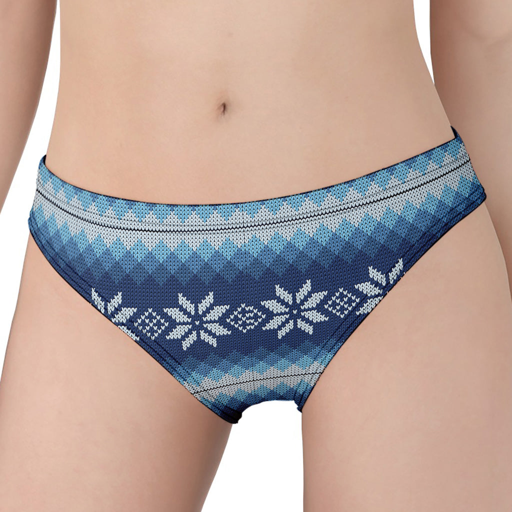 Snow Flower Knitted Pattern Print Women's Panties