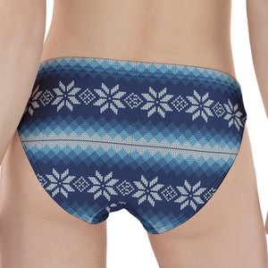 Snow Flower Knitted Pattern Print Women's Panties