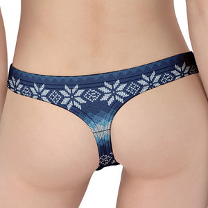 Snow Flower Knitted Pattern Print Women's Thong