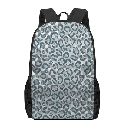 Snow Leopard Knitted Pattern Print 17 Inch Backpack
