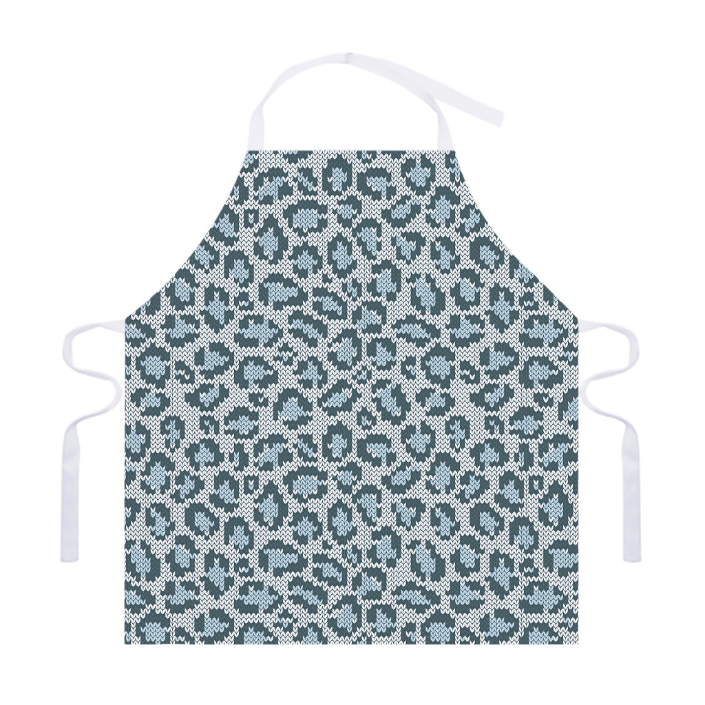 Snow Leopard Knitted Pattern Print Adjustable Apron