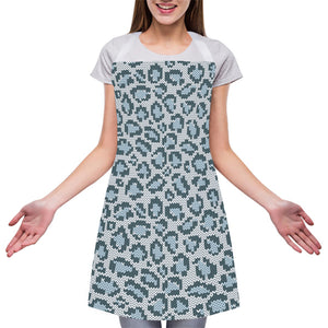 Snow Leopard Knitted Pattern Print Adjustable Apron