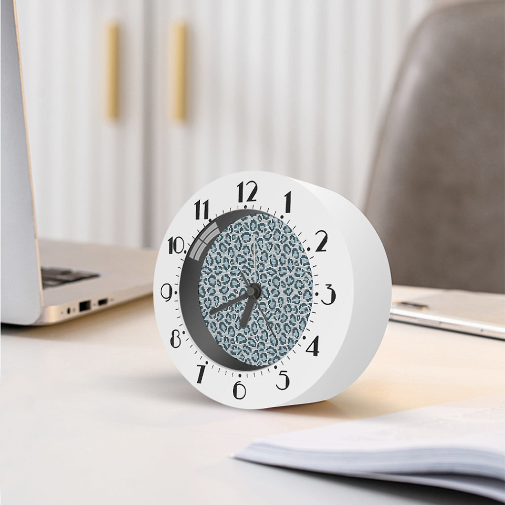 Snow Leopard Knitted Pattern Print Alarm Clock