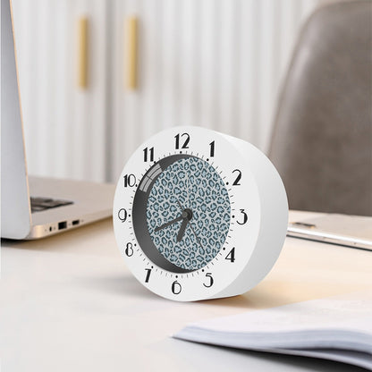 Snow Leopard Knitted Pattern Print Alarm Clock