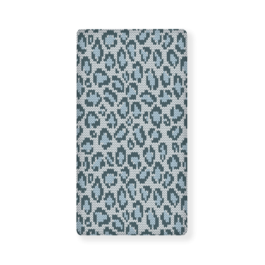 Snow Leopard Knitted Pattern Print Baby Crib Sheet