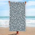 Snow Leopard Knitted Pattern Print Beach Towel