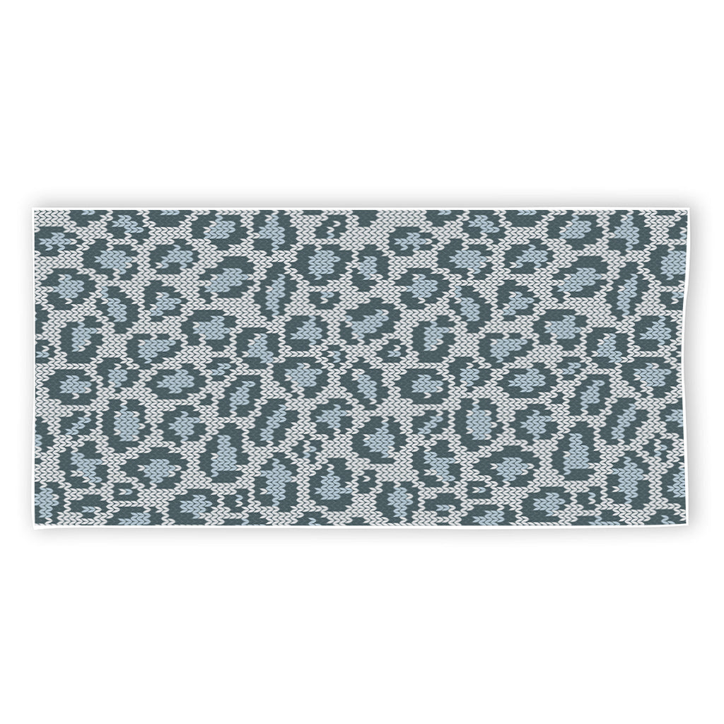 Snow Leopard Knitted Pattern Print Beach Towel