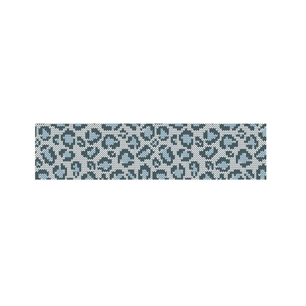 Snow Leopard Knitted Pattern Print Bed Runner