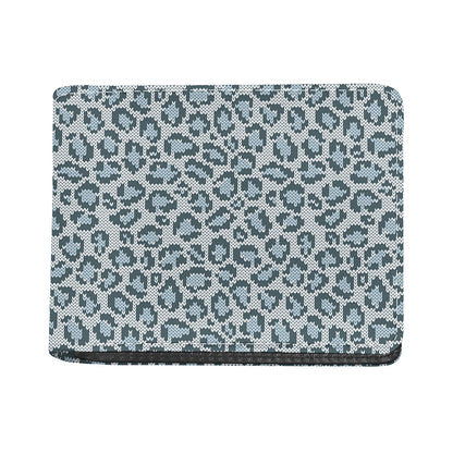 Snow Leopard Knitted Pattern Print Bifold Wallet