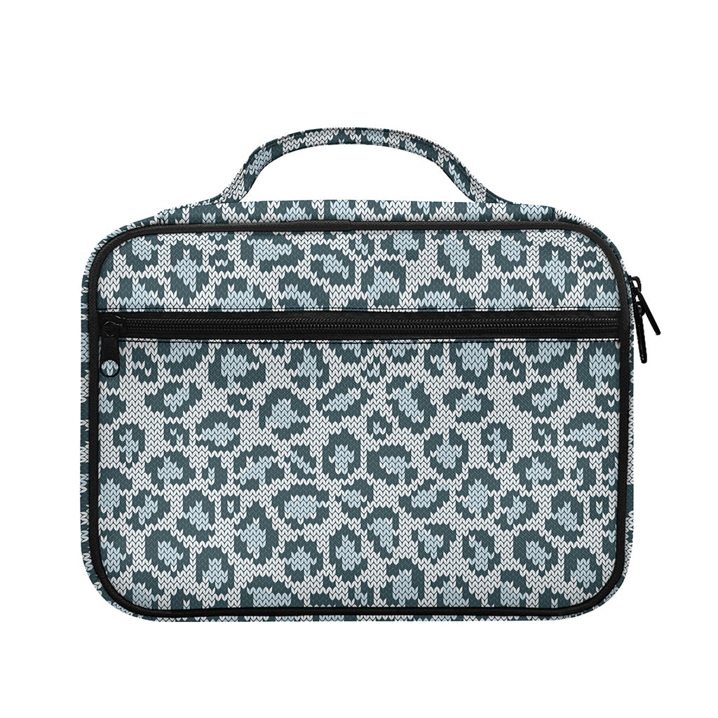 Snow Leopard Knitted Pattern Print Briefcase Bible Bag