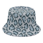 Snow Leopard Knitted Pattern Print Bucket Hat