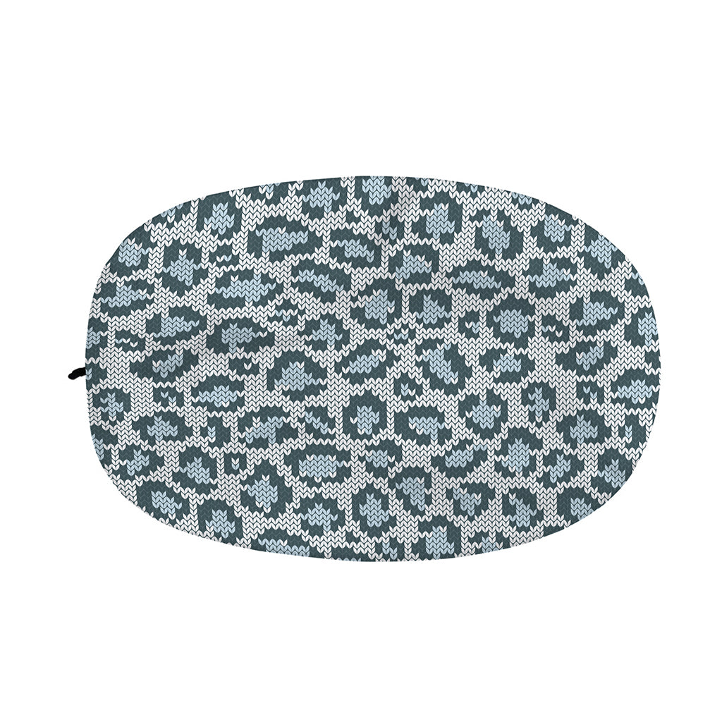Snow Leopard Knitted Pattern Print Car Side Mirror Covers