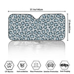 Snow Leopard Knitted Pattern Print Car Windshield Sun Shade