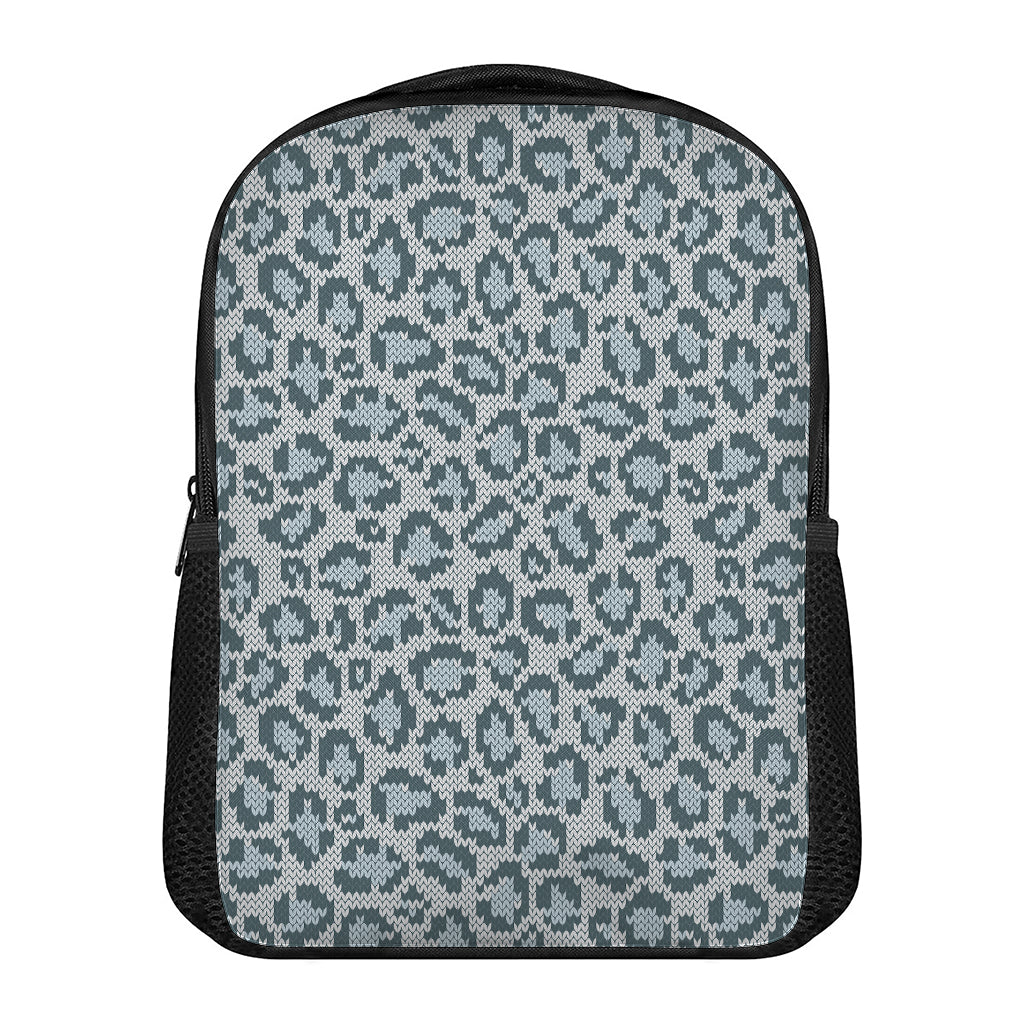 Snow Leopard Knitted Pattern Print Casual Backpack