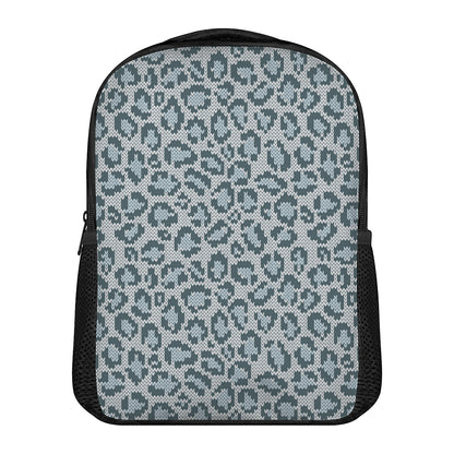 Snow Leopard Knitted Pattern Print Casual Backpack