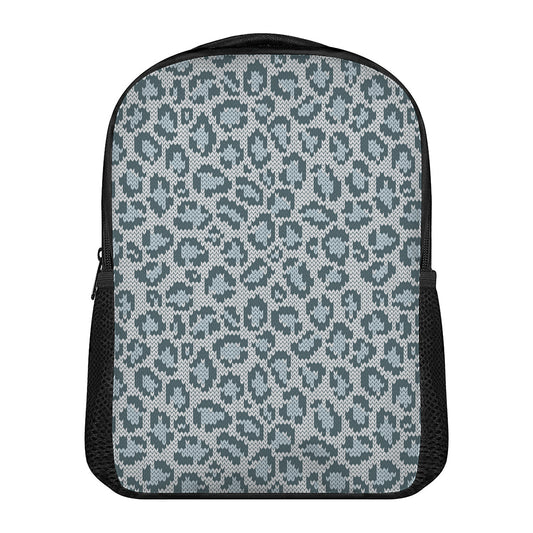Snow Leopard Knitted Pattern Print Casual Backpack