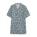 Snow Leopard Knitted Pattern Print Cotton Hawaiian Shirt