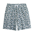 Snow Leopard Knitted Pattern Print Cotton Shorts
