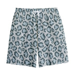 Snow Leopard Knitted Pattern Print Cotton Shorts